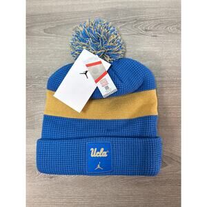 UCLA Bruins Jordan Branded Cuffed Knit Nike Beanie- Blue Gold- Top Pom- NWT
